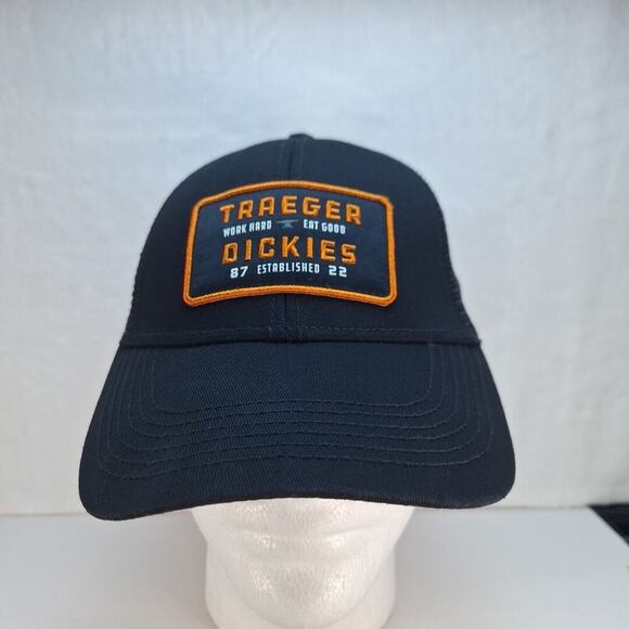 Dickies Traeger Patch Trucker Hat Cap Meshback Snapback Black - Picture 1 of 6